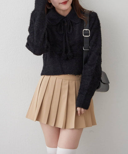 【HolidayCollection】羽毛裝飾針織POLO衫