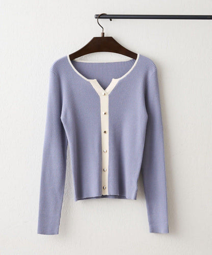 鑰匙領開衫風格羅紋套頭衫