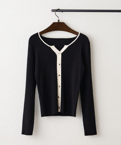 鑰匙領開衫風格羅紋套頭衫