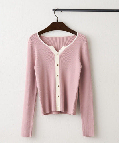 鑰匙領開衫風格羅紋套頭衫