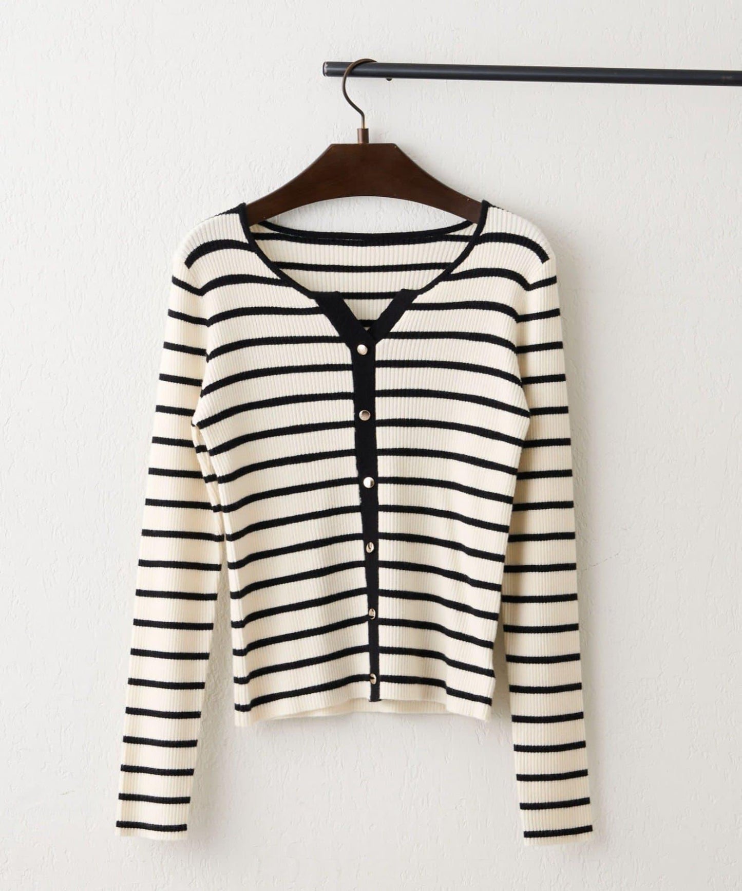 鑰匙領開衫風格羅紋套頭衫