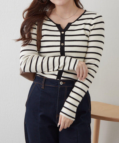 鑰匙領開衫風格羅紋套頭衫