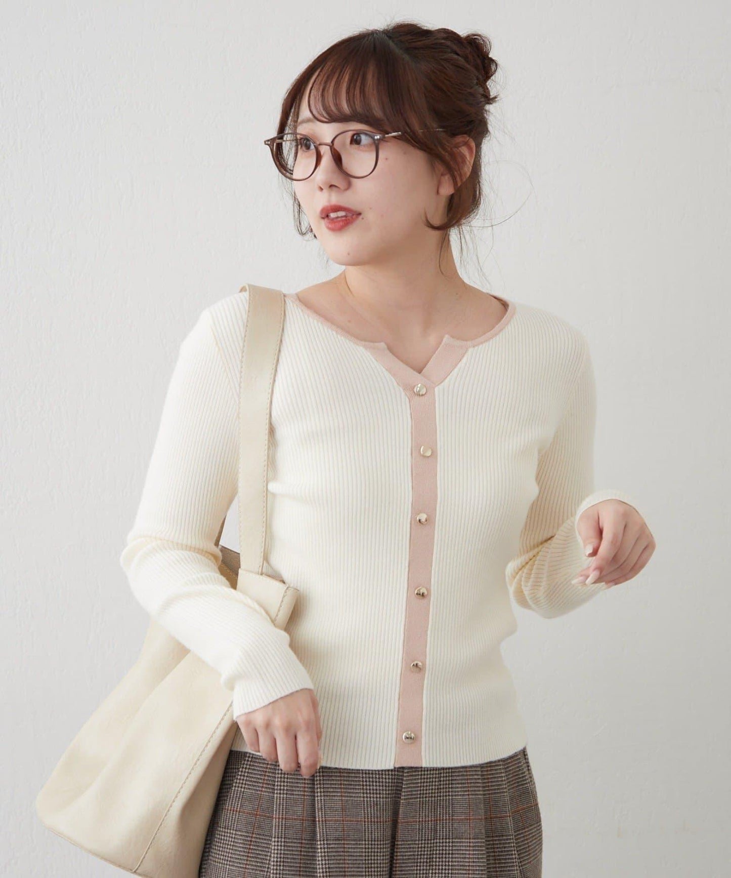 鑰匙領開衫風格羅紋套頭衫