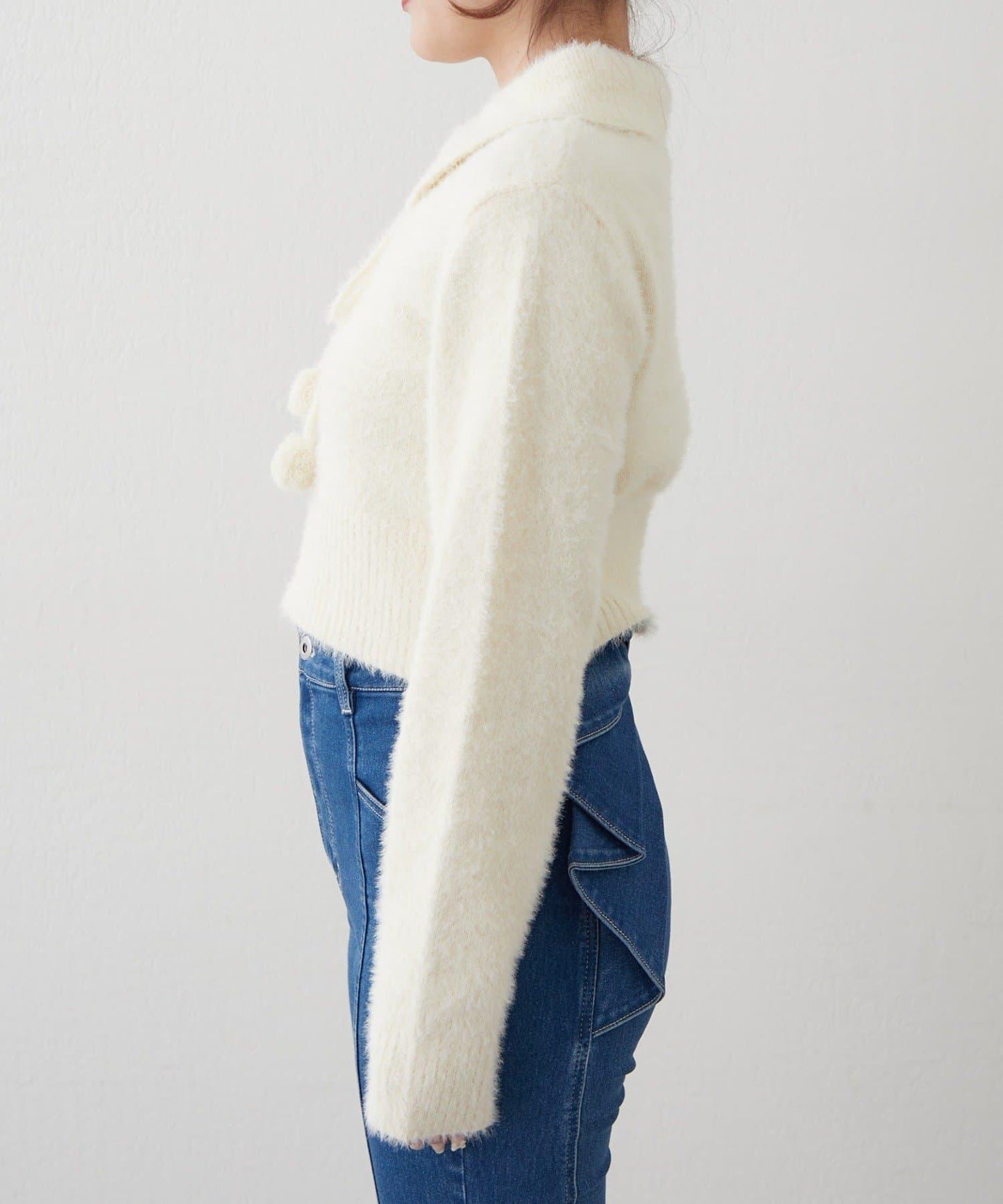 【HolidayCollection】羽毛裝飾針織POLO衫