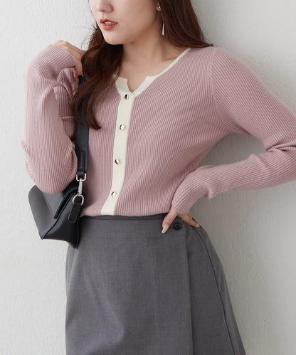 鑰匙領開衫風格羅紋套頭衫