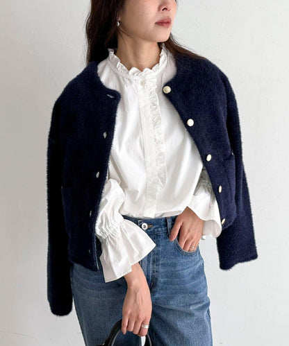 荷葉邊設計襯衫