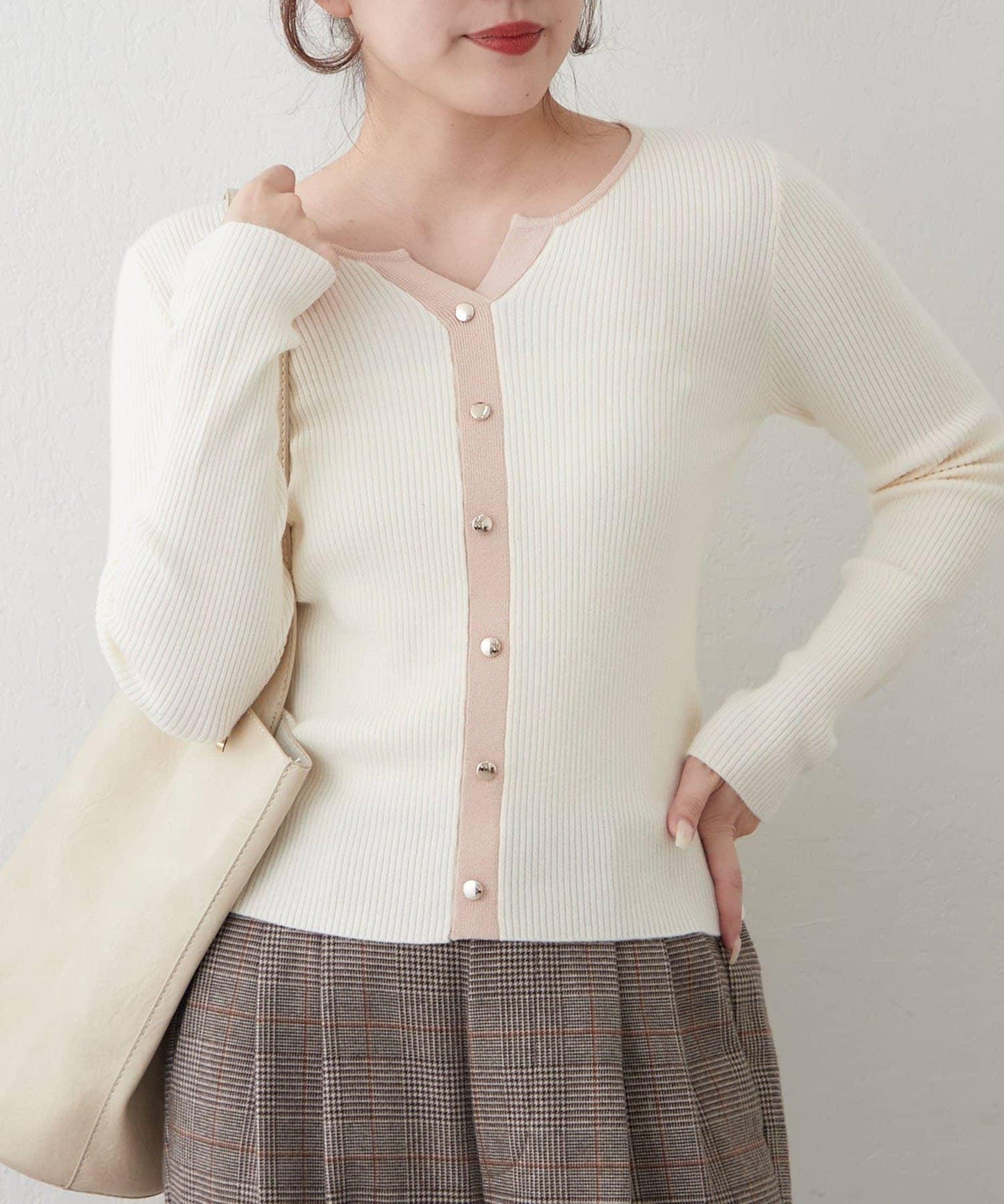 鑰匙領開衫風格羅紋套頭衫