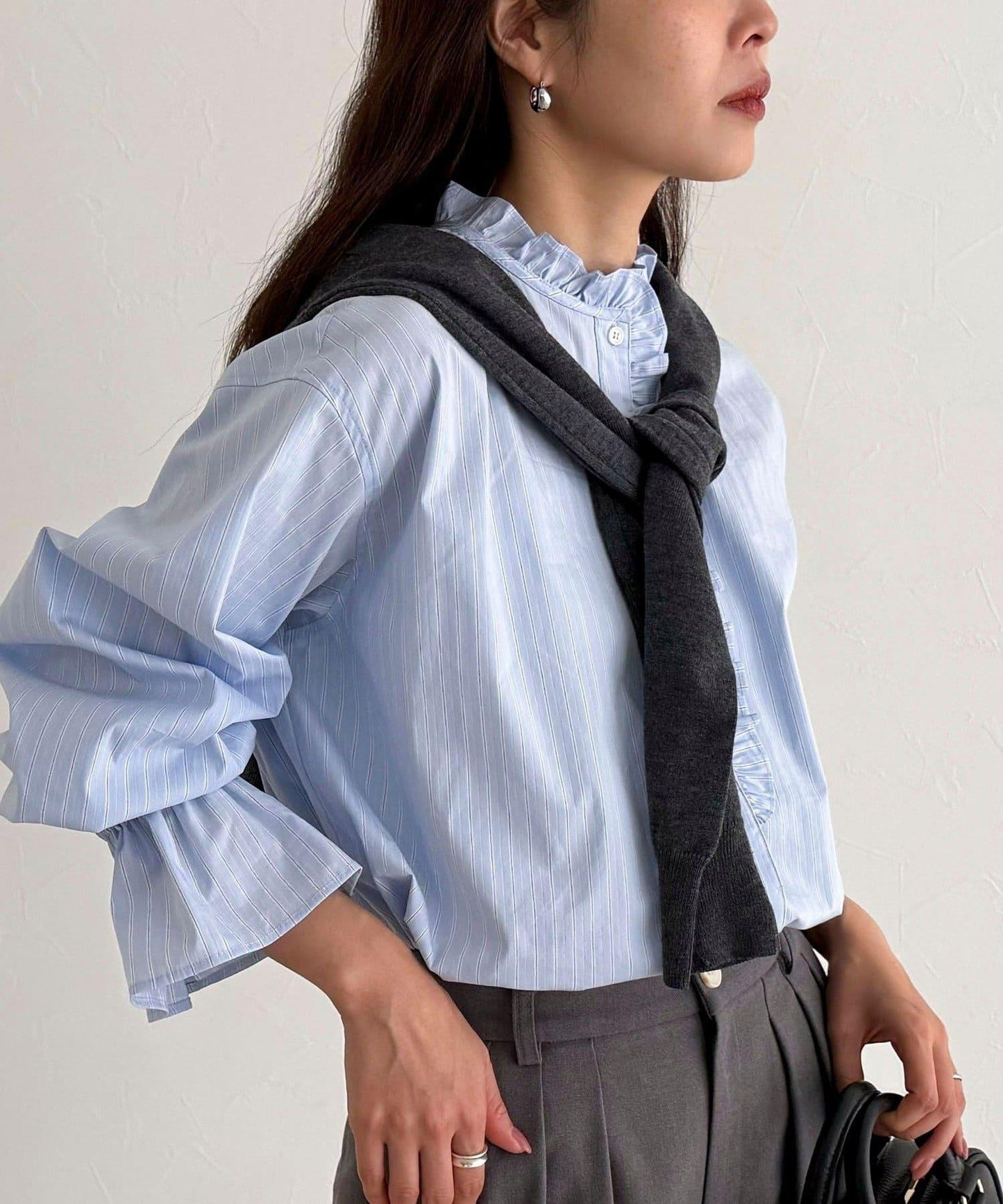 荷葉邊設計襯衫