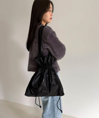 亮面外袋刺繡托特包