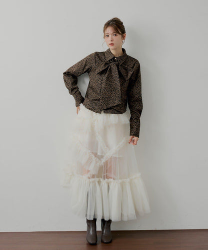 【SALON by Chico】帶蝴蝶結蕾絲設計襯衫