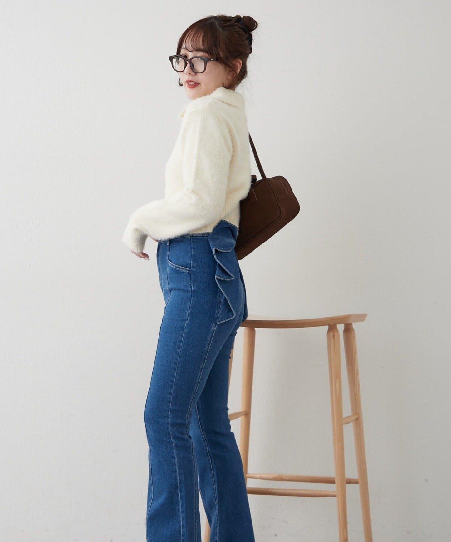 【HolidayCollection】羽毛裝飾針織POLO衫