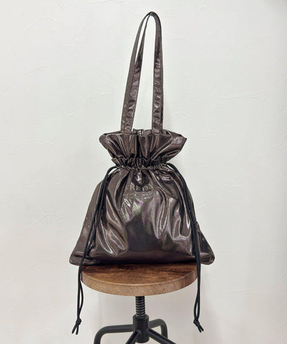 亮面外袋刺繡托特包