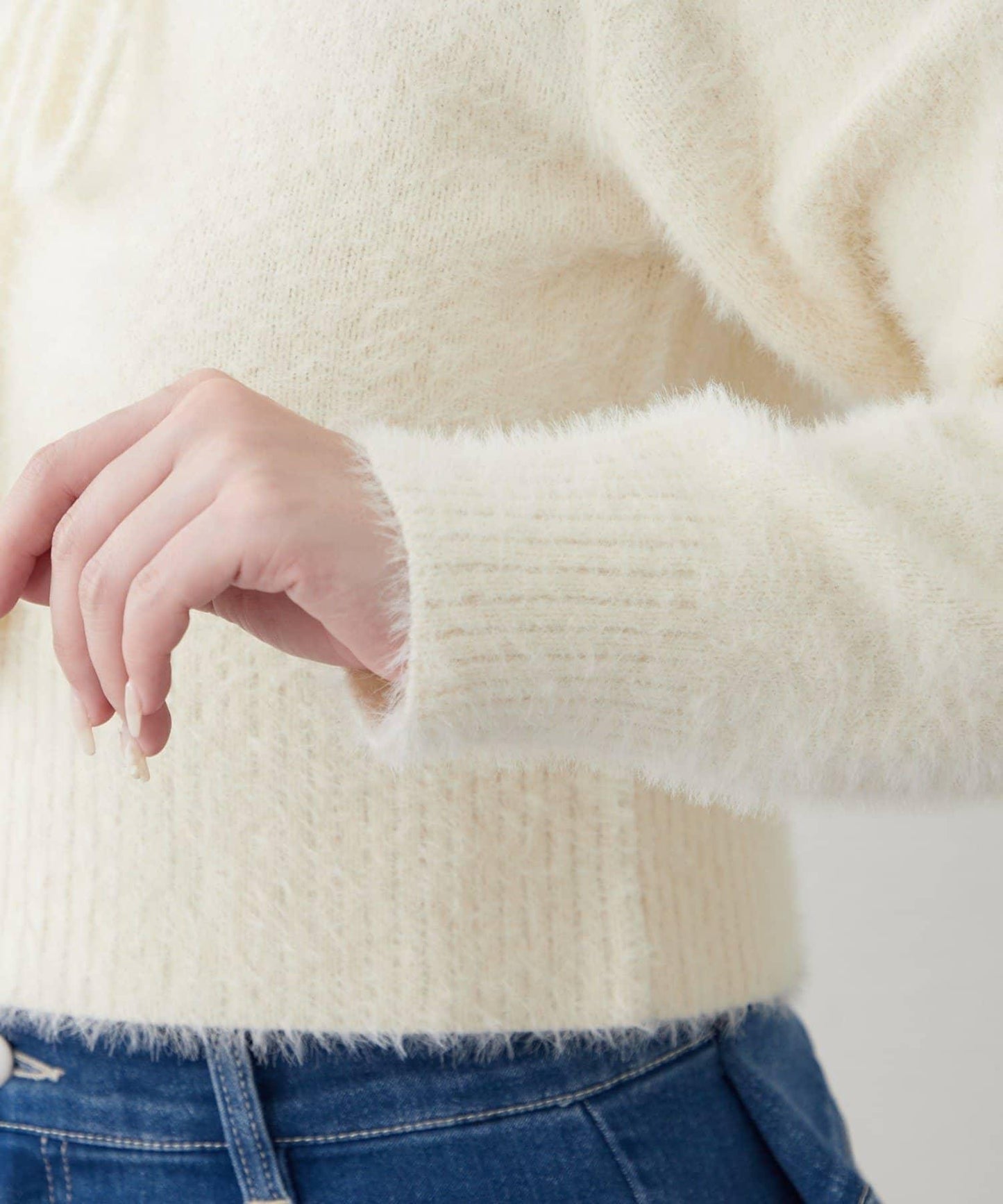 【HolidayCollection】羽毛裝飾針織POLO衫