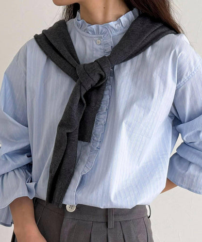 荷葉邊設計襯衫