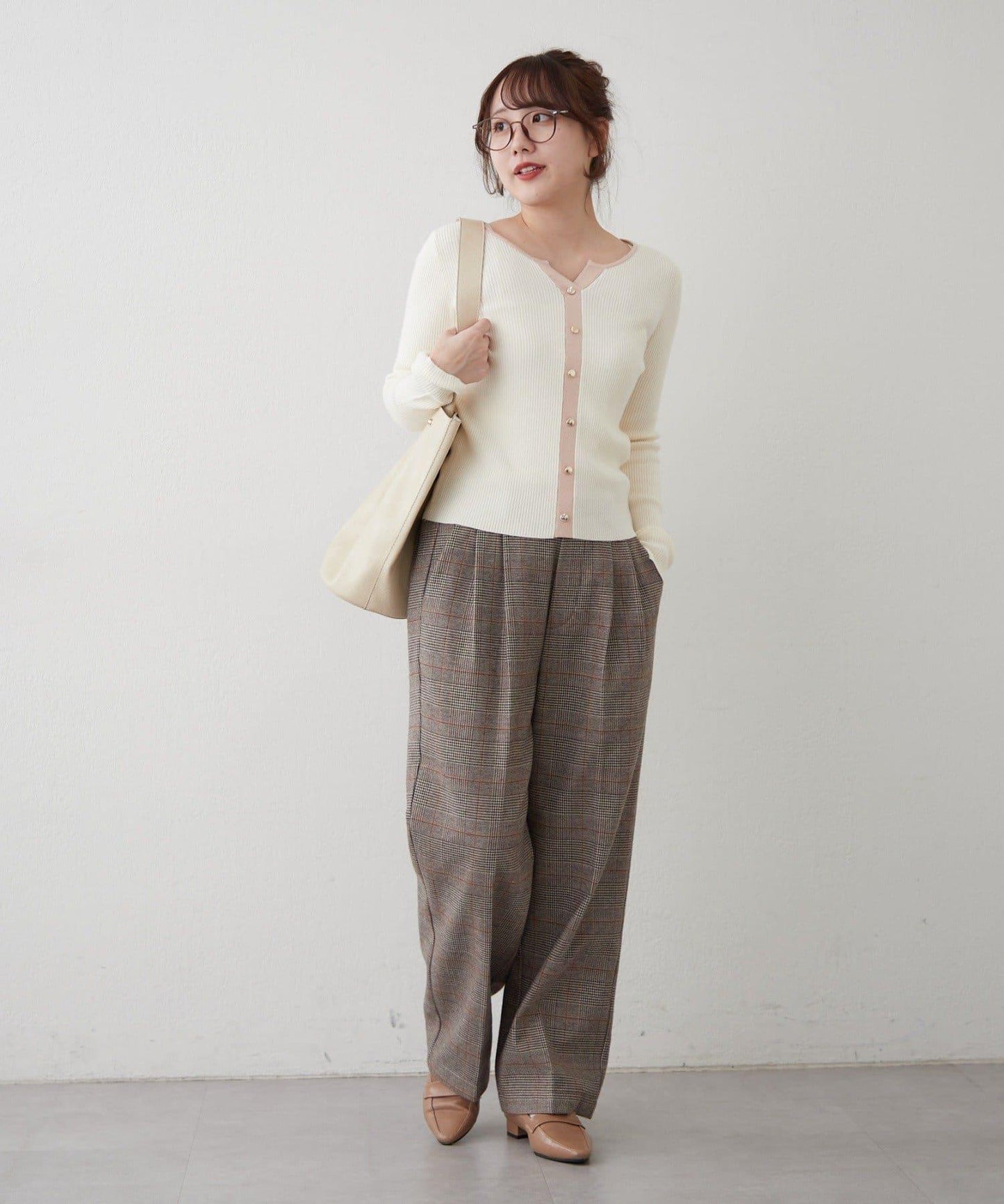 鑰匙領開衫風格羅紋套頭衫