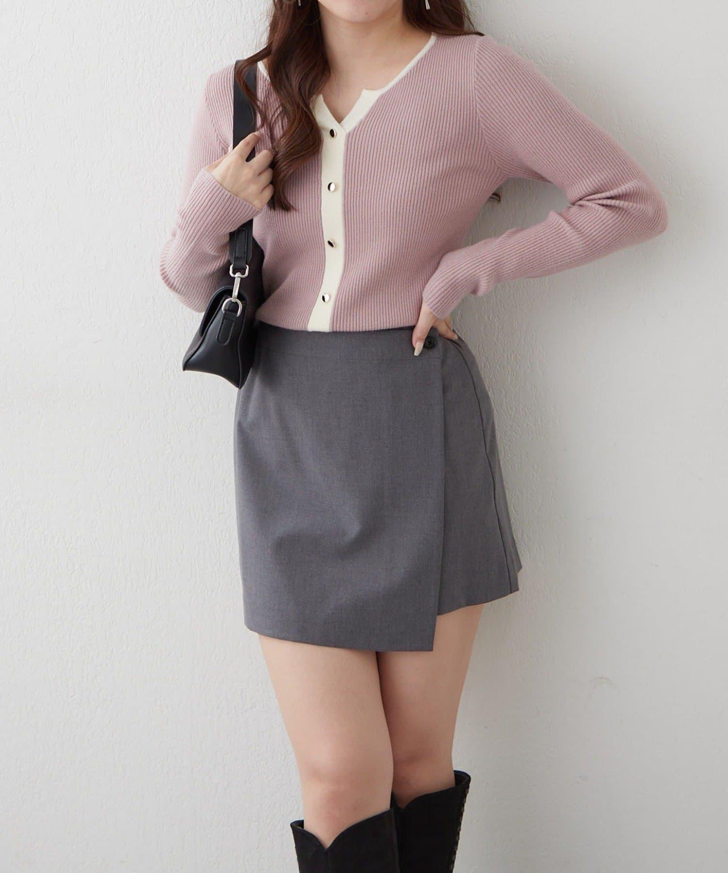 鑰匙領開衫風格羅紋套頭衫