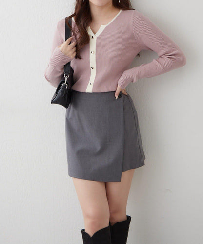 鑰匙領開衫風格羅紋套頭衫