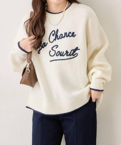 【NAO】繡花字母標誌套頭衫