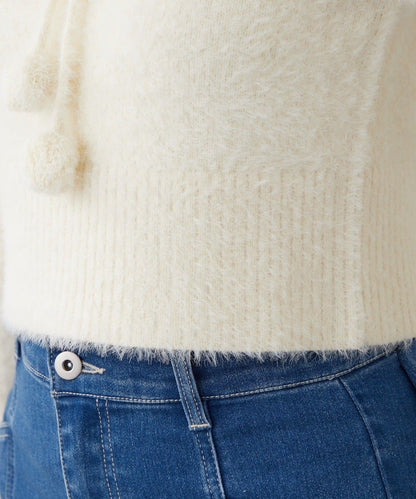 【HolidayCollection】羽毛裝飾針織POLO衫