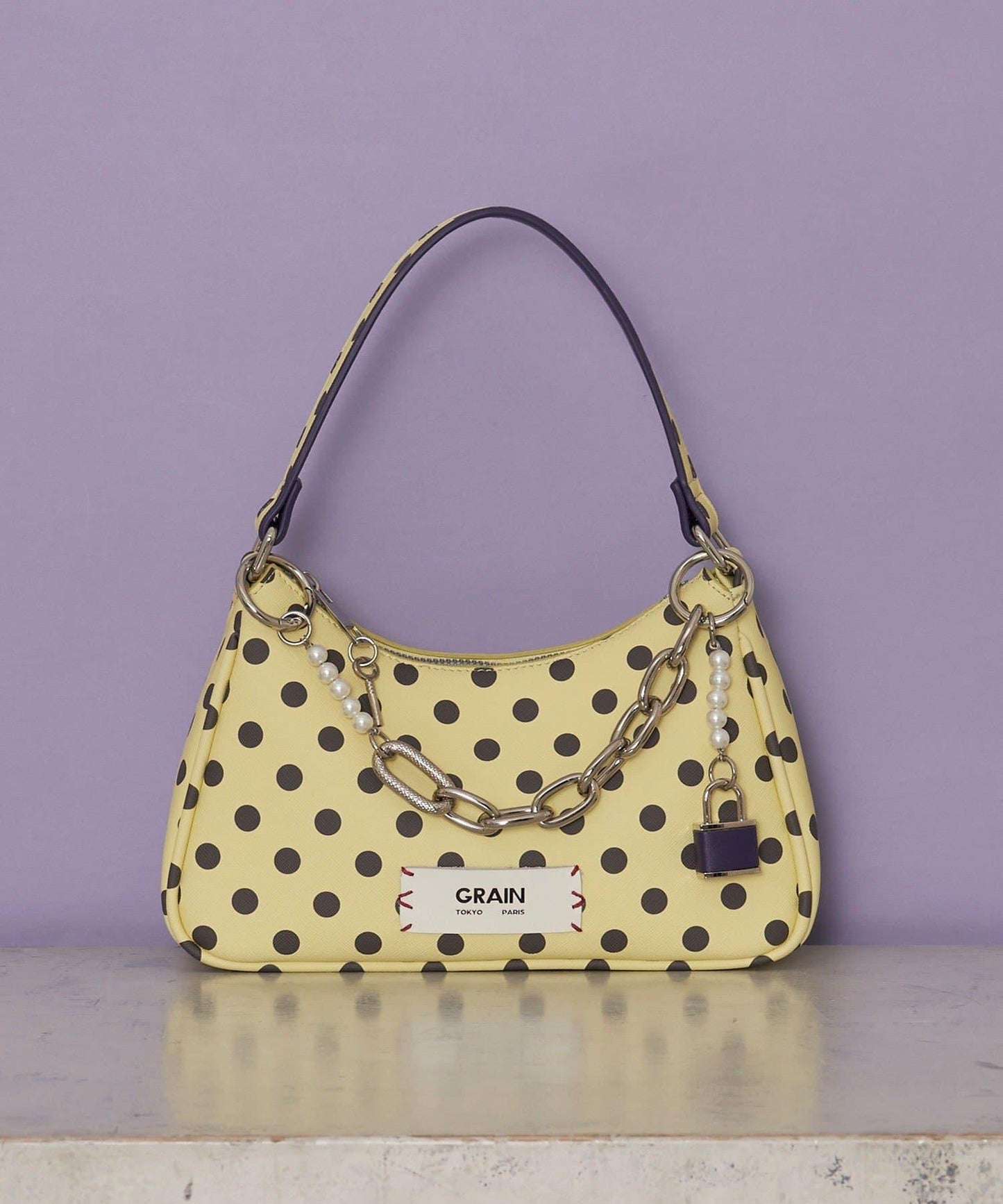 【GRAIN/グレイン】帶吊墜波點兩用手提包