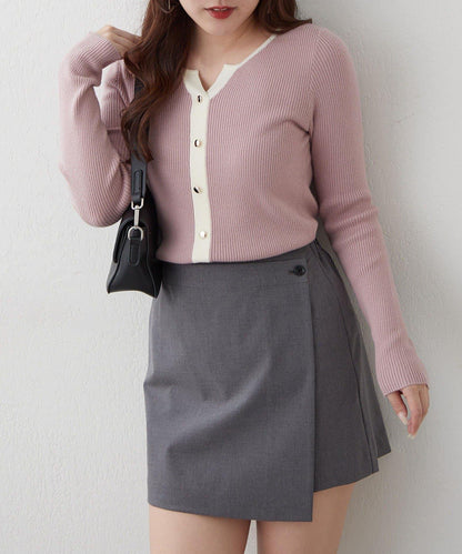 鑰匙領開衫風格羅紋套頭衫