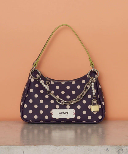 【GRAIN/グレイン】帶吊墜波點兩用手提包
