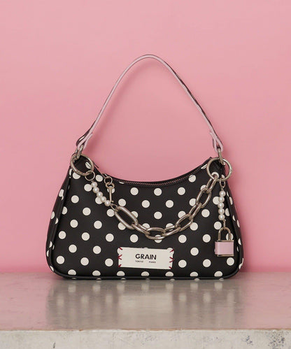 【GRAIN/グレイン】帶吊墜波點兩用手提包