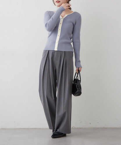 鑰匙領開衫風格羅紋套頭衫