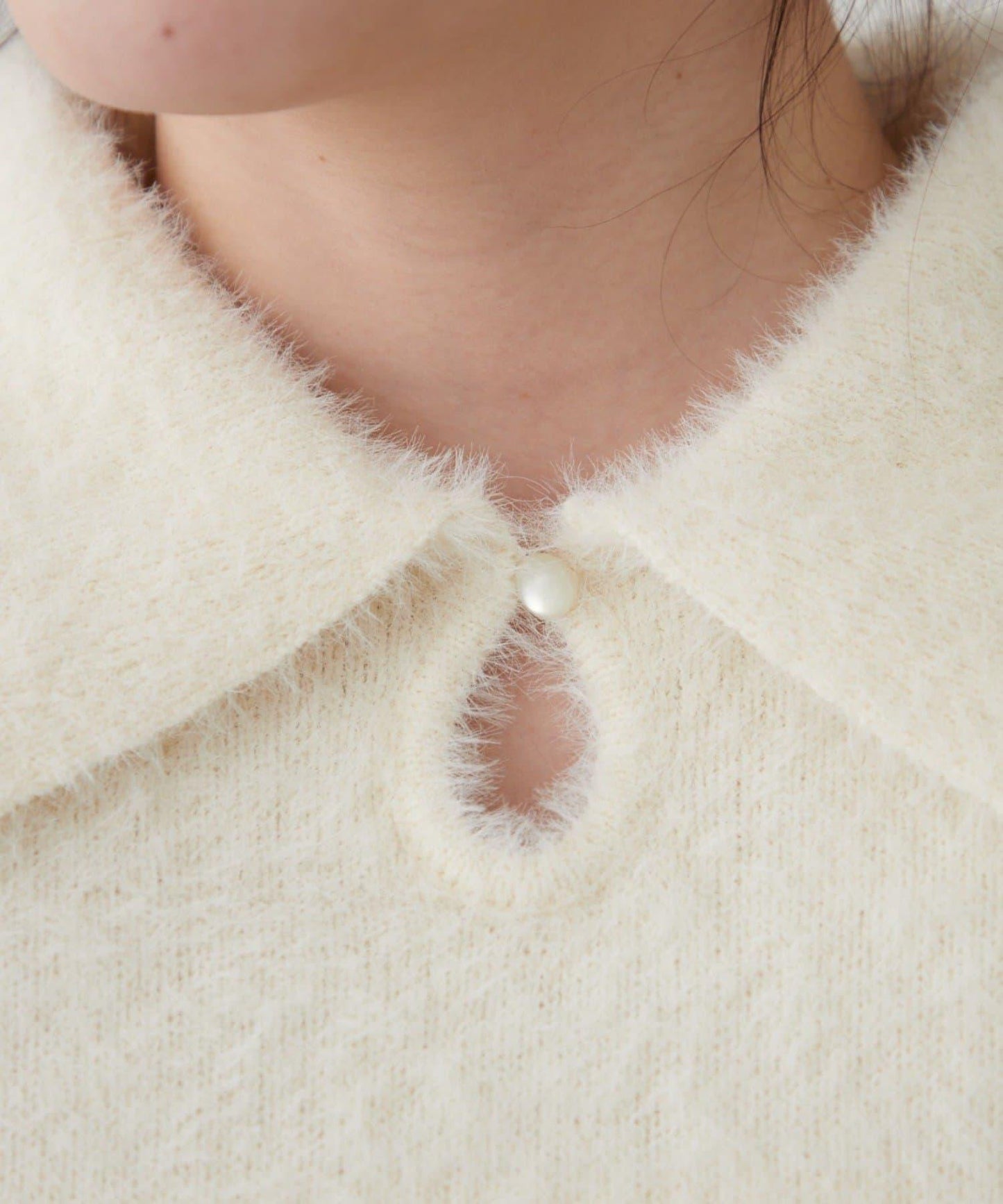 【HolidayCollection】羽毛裝飾針織POLO衫