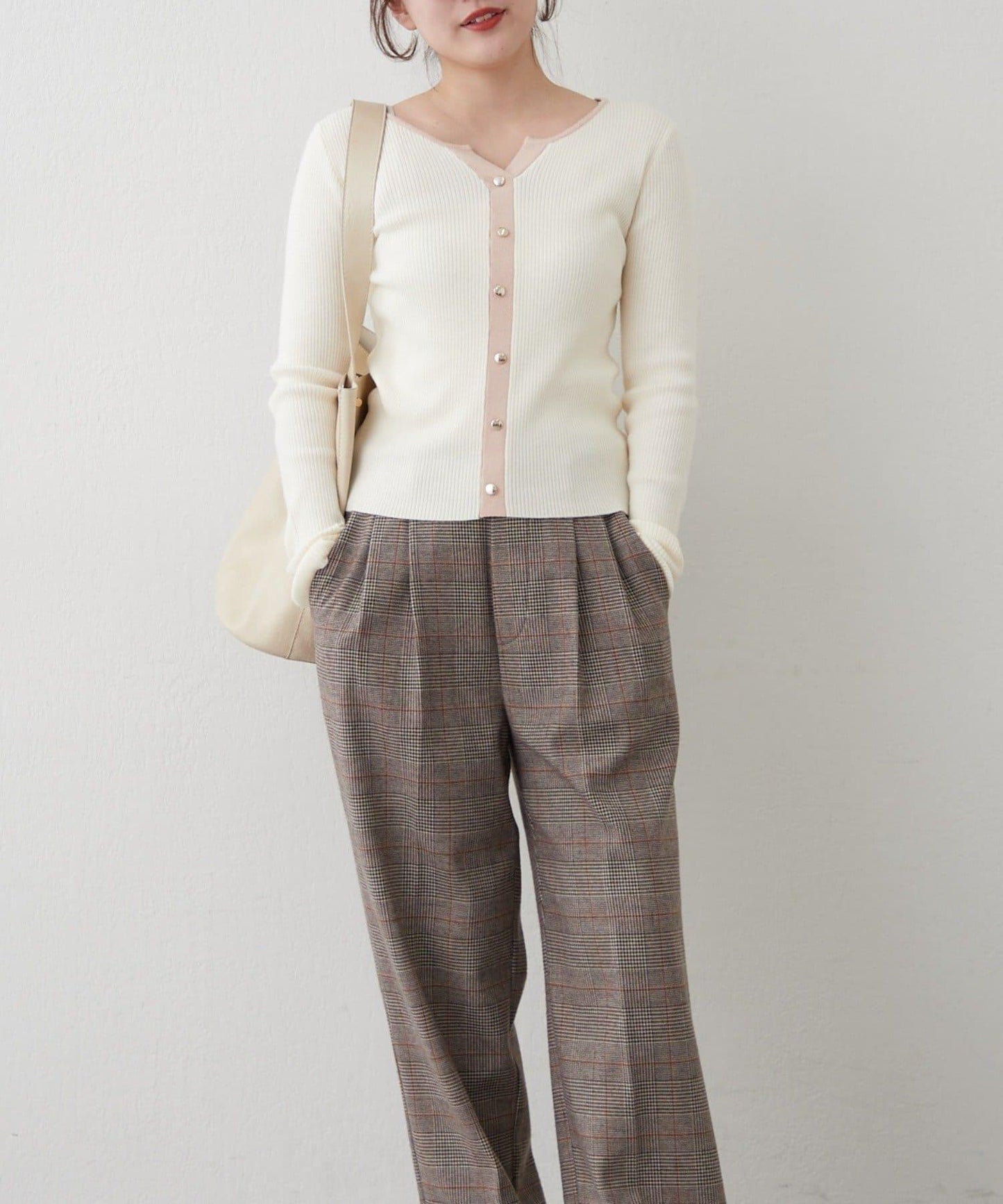 鑰匙領開衫風格羅紋套頭衫