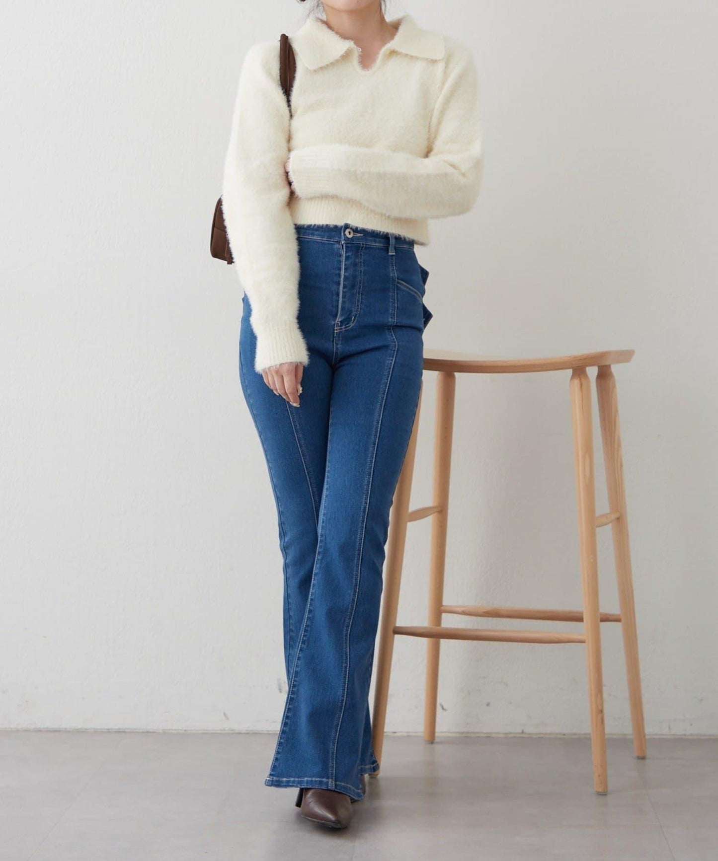 【HolidayCollection】羽毛裝飾針織POLO衫