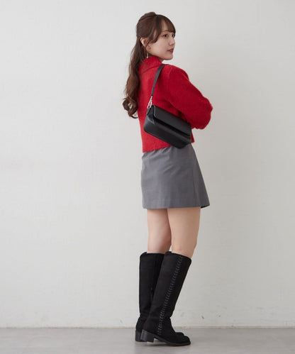 【HolidayCollection】羽毛裝飾針織POLO衫