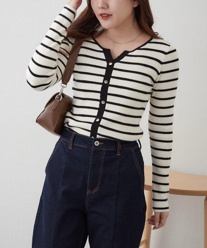 鑰匙領開衫風格羅紋套頭衫