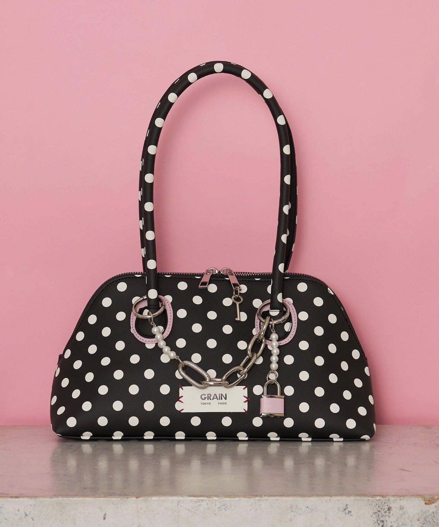 【GRAIN/グレイン】帶吊墜波點托特包