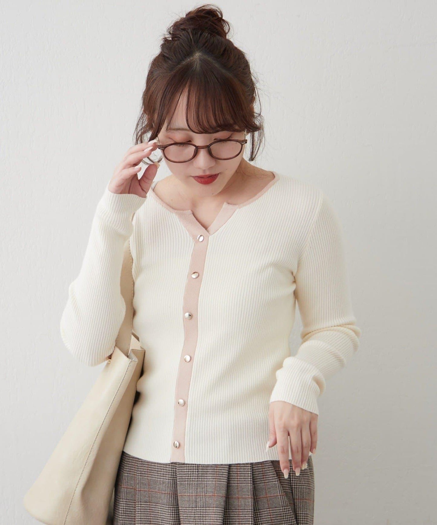 鑰匙領開衫風格羅紋套頭衫