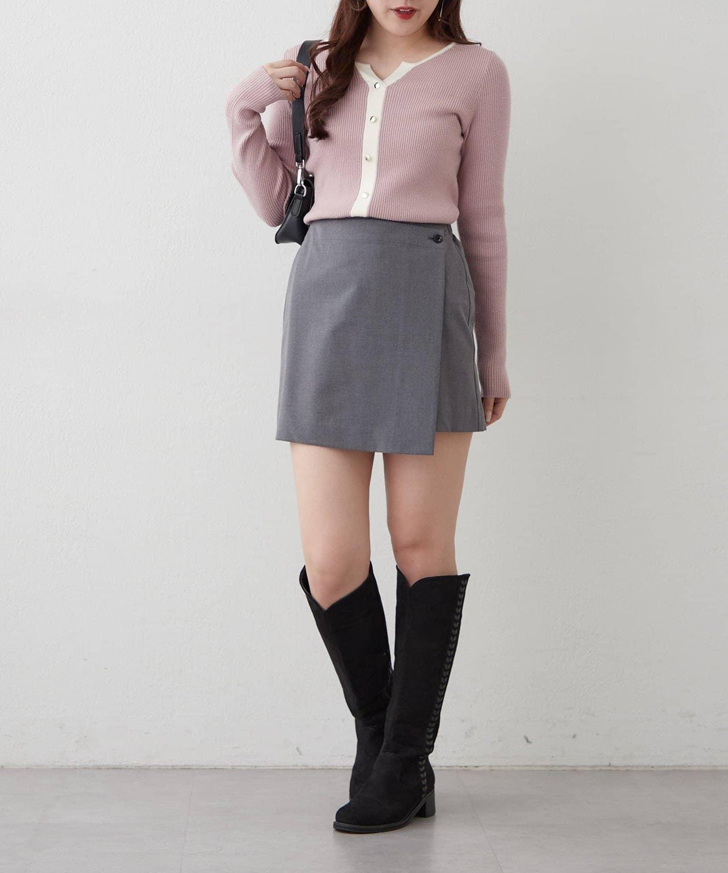 鑰匙領開衫風格羅紋套頭衫