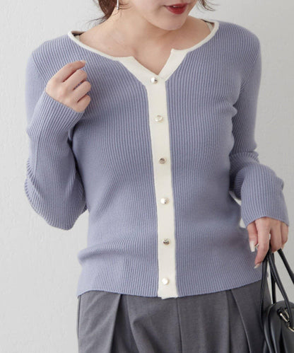 鑰匙領開衫風格羅紋套頭衫