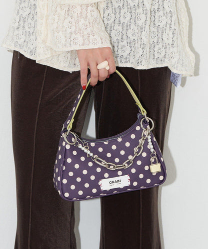【GRAIN/グレイン】帶吊墜波點兩用手提包
