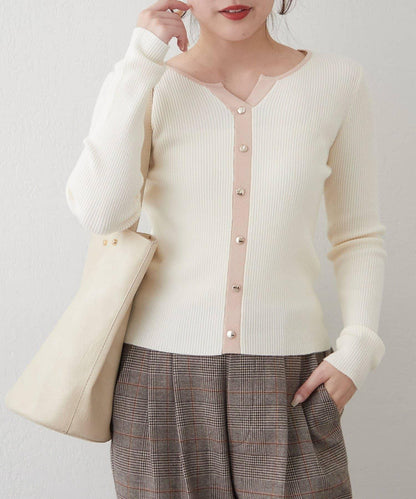 鑰匙領開衫風格羅紋套頭衫