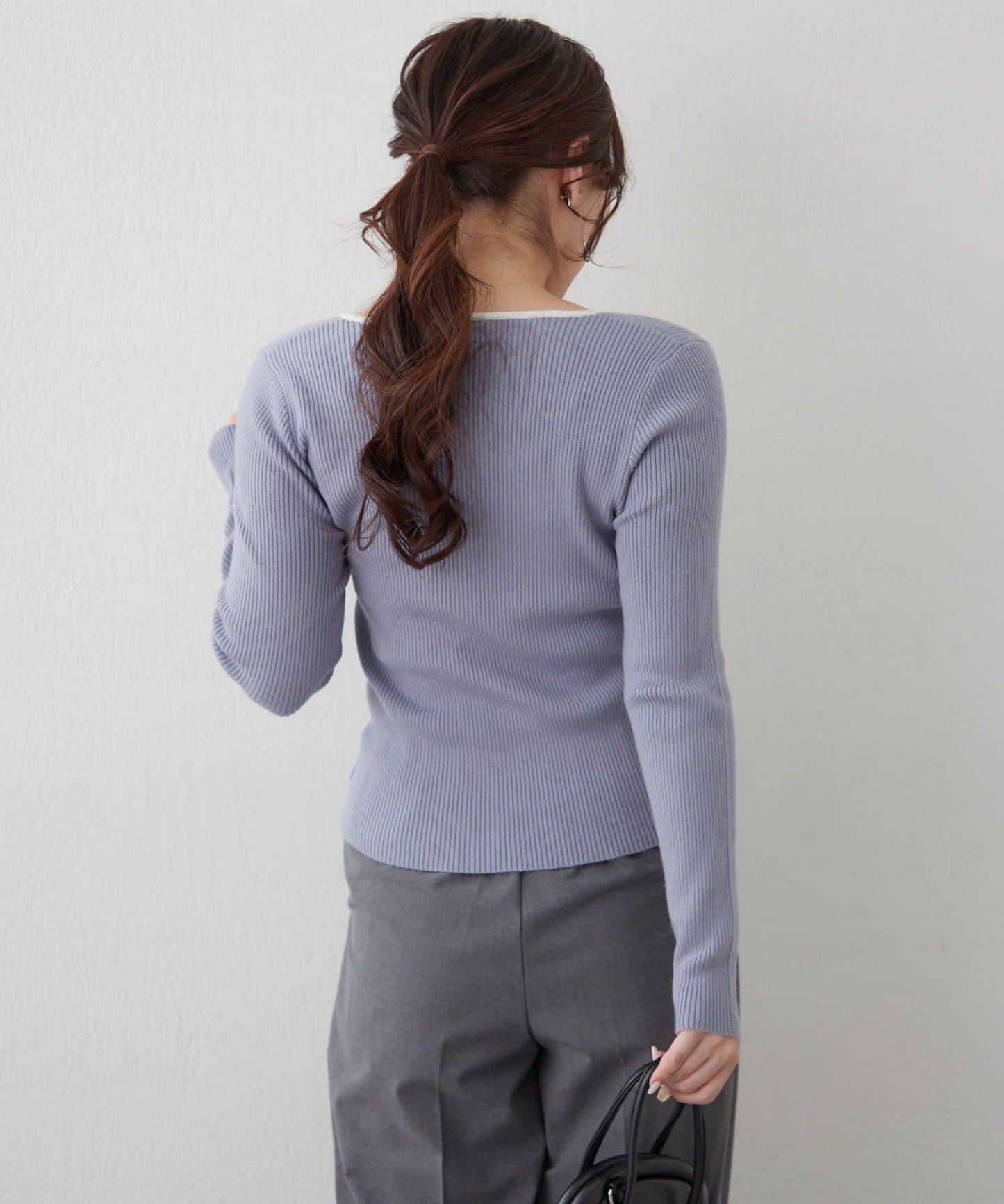 鑰匙領開衫風格羅紋套頭衫