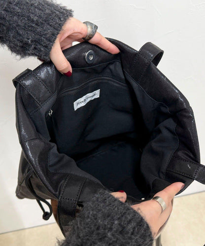 亮面外袋刺繡托特包