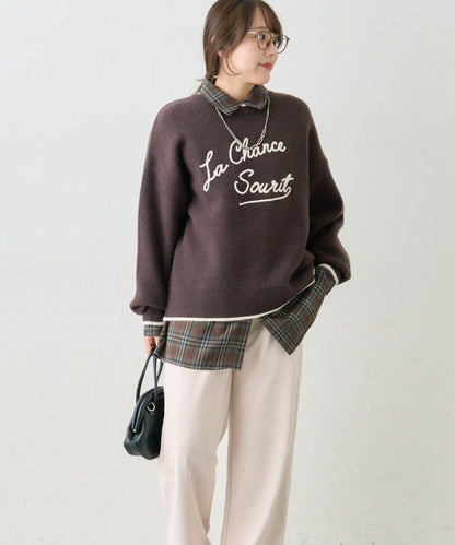 【NAO】繡花字母標誌套頭衫