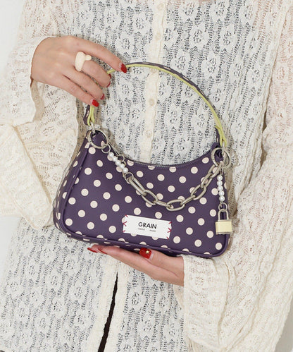 【GRAIN/グレイン】帶吊墜波點兩用手提包