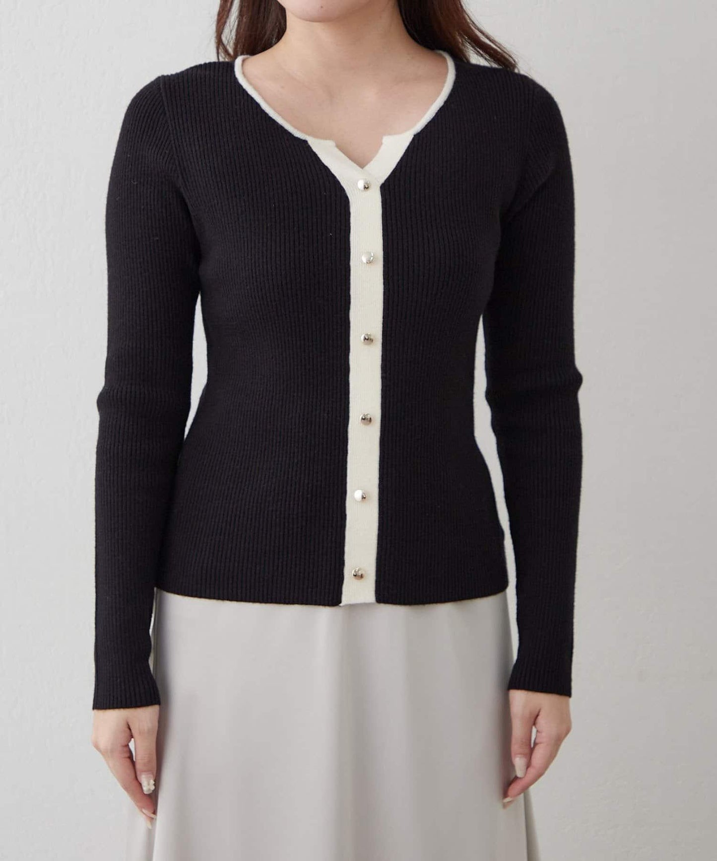 鑰匙領開衫風格羅紋套頭衫