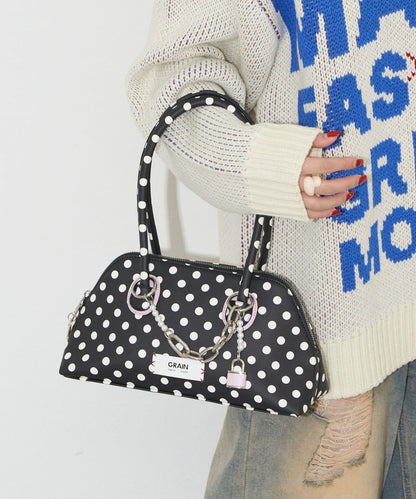 【GRAIN/グレイン】帶吊墜波點托特包