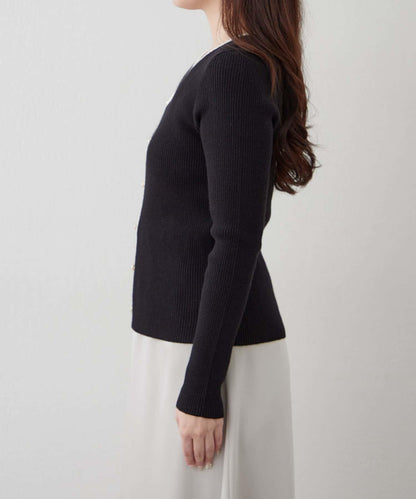 鑰匙領開衫風格羅紋套頭衫