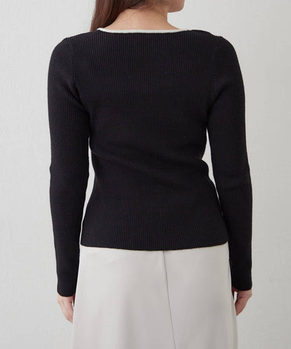 鑰匙領開衫風格羅紋套頭衫