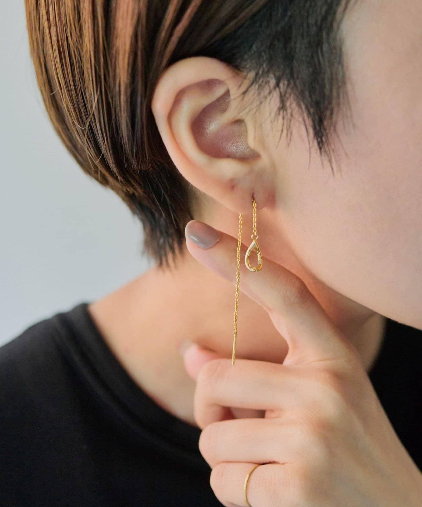 2WAY水滴長款耳環