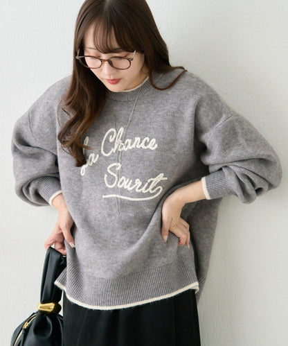 【NAO】繡花字母標誌套頭衫