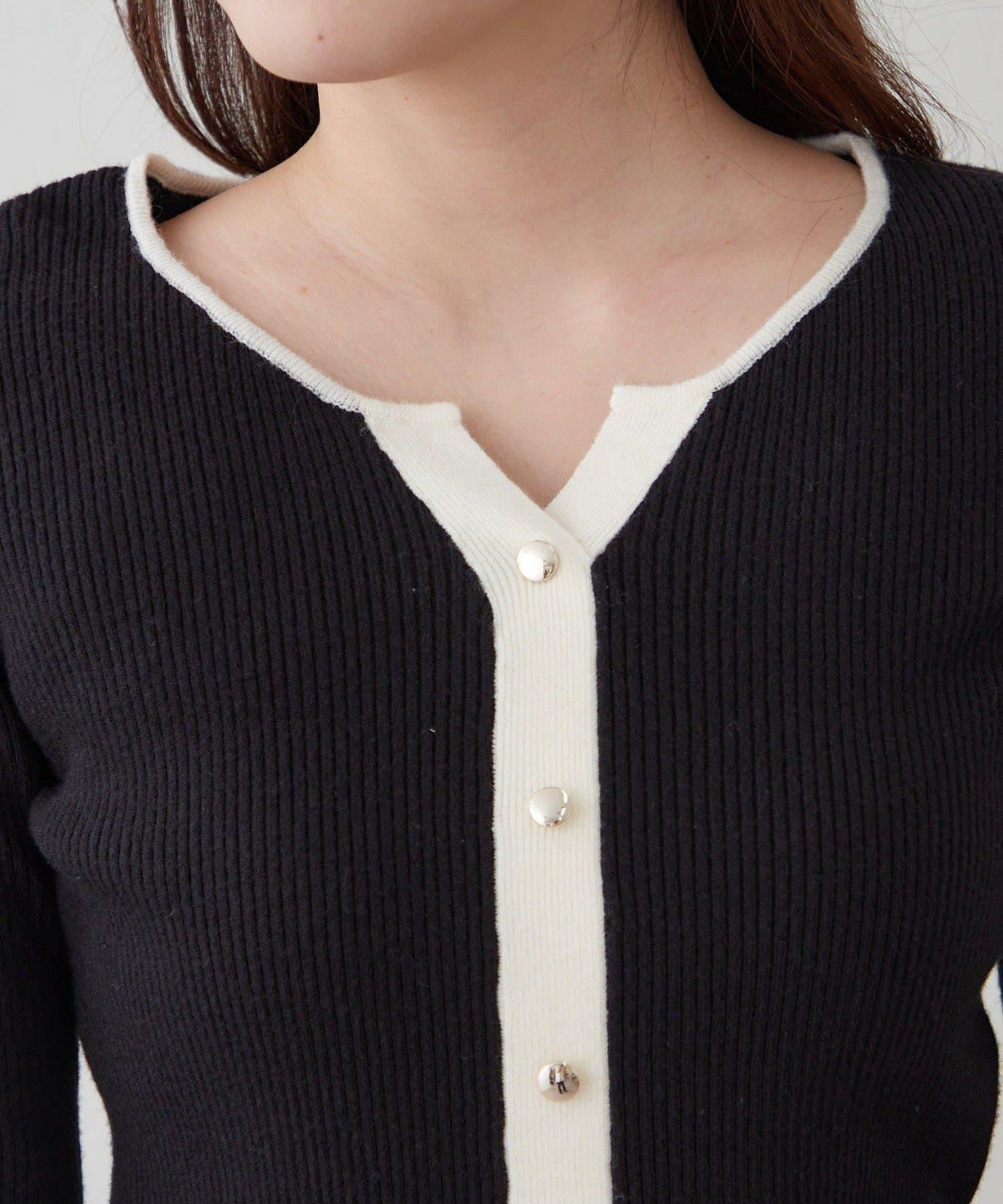 鑰匙領開衫風格羅紋套頭衫